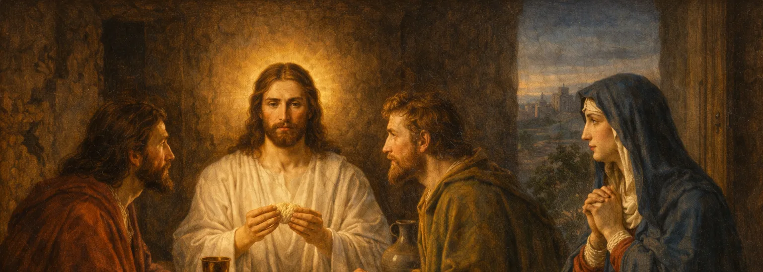 Maria mestra da esperança pascal — os discípulos de Emaús reconhecem o Ressuscitado ao partir do pão (Lc 24,29)