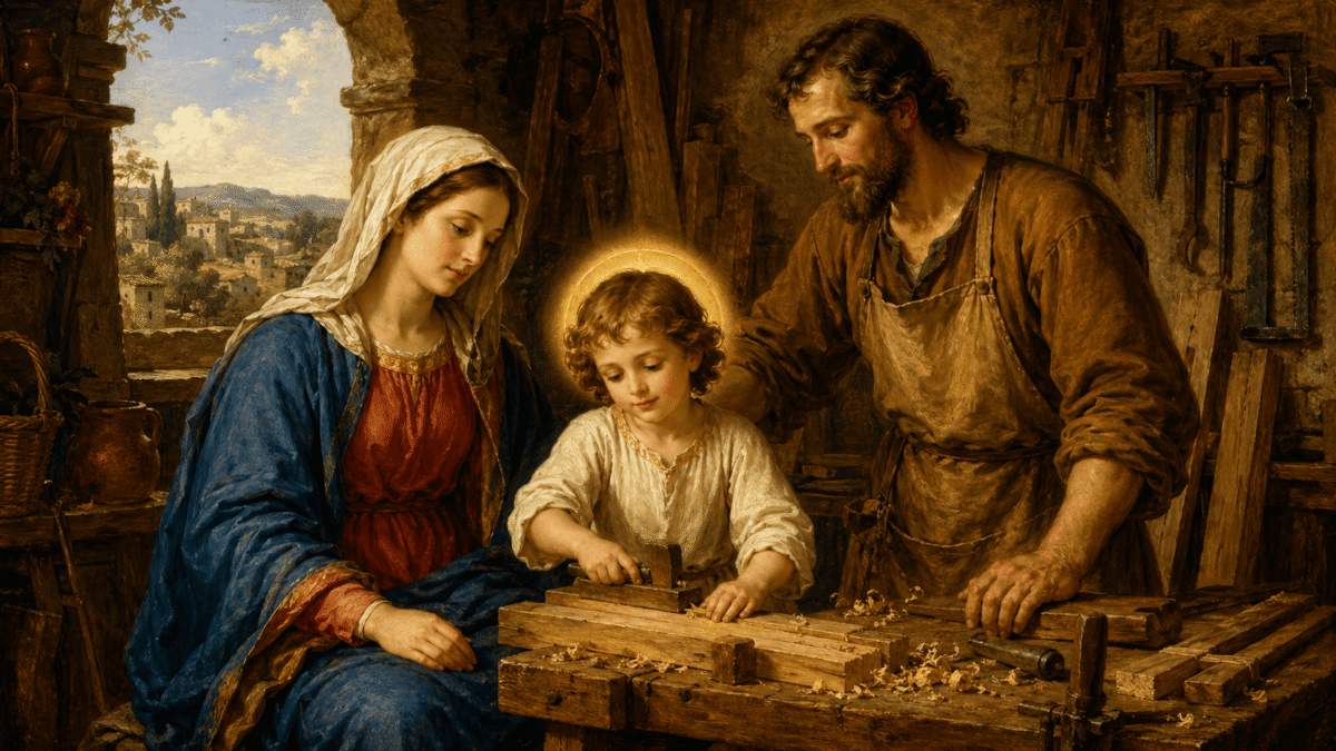 A família de Nazaré: Maria, José e Jesus