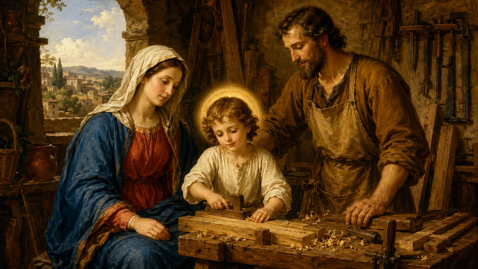 A família de Nazaré: Maria, José e Jesus