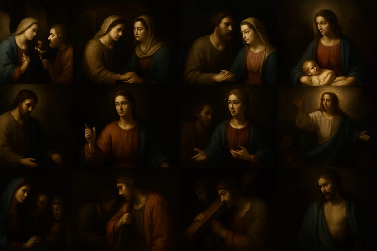 Os mistérios do Rosário: gozosos, luminosos, dolorosos e gloriosos
